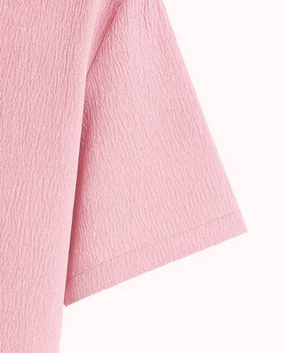 Premium Pink Textured Half Sleeve Casual Shirt