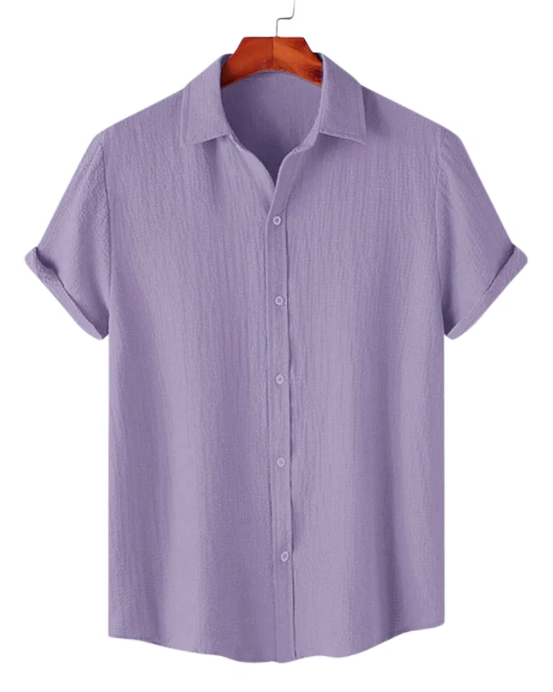 Premium Lavender Textured Half Sleeve Casual Shirt
