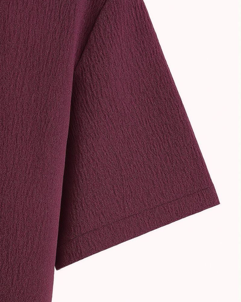 Premium Maroon Textured Half Sleeve Casual Shirt